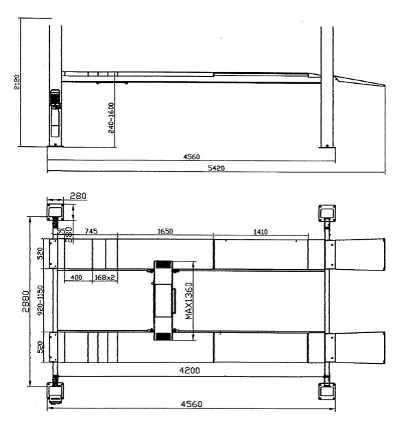 elevador l4 40b dimensiones